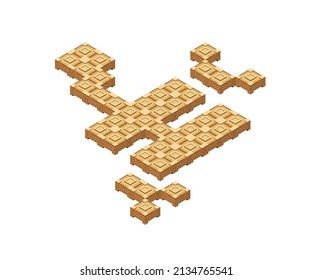 Isometric style illustration of futuristic floor suitable for games