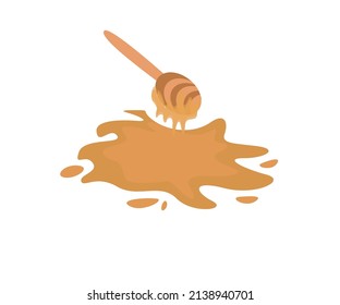 Isometric style illustration of a honey spill