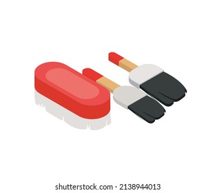 Isometric style illustration of a paintbrush