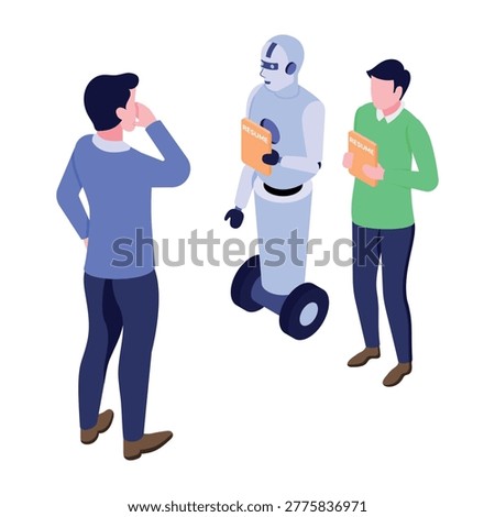 An isometric style illustration showing candidate selection
