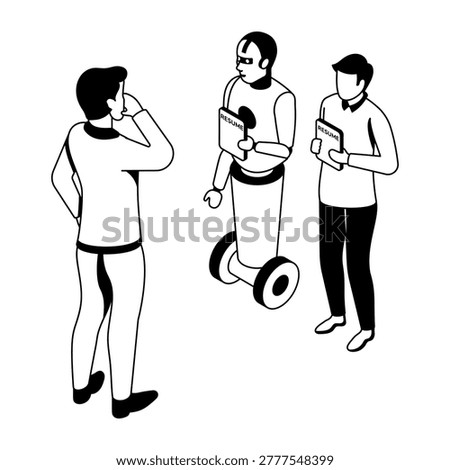 An isometric style illustration showing candidate selection

