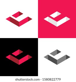 Isometric style letter C logo template, 3D alphabet icon design - Vector