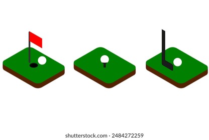 Isometric Style of a Miniature Golf Course