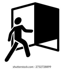 Ícone de porta vetorial de estilo isométrico