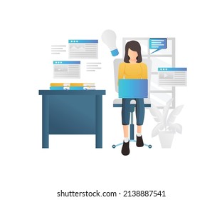 Isometric style website development ilustración