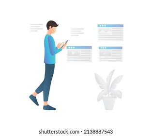 Illustration zur Entwicklung von Webseiten im Stil eines Isometers