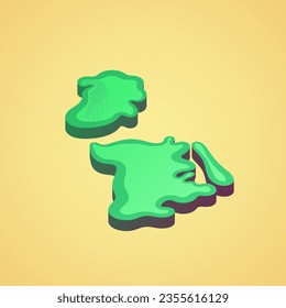 Isometric stylized simplified 3D map of Macau