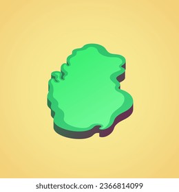 Isometric stylized simplified 3D map of Qatar