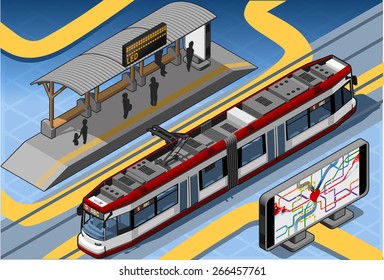 Isometric Subway Near Platform Roof and Underground Heart Map - Mind the Gap. 