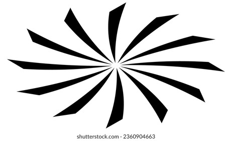 Isometric sun or flower shape silhouette isolated on white. Circular shape with petals. Vector clipart.