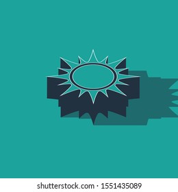 Isometric Sun icon isolated on green background.  Vector Illustration