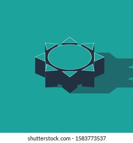 Isometric Sun icon isolated on green background.  Vector Illustration