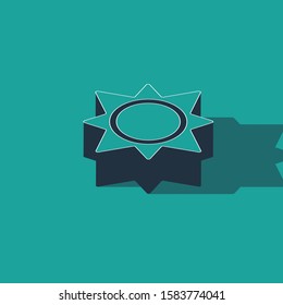 Isometric Sun icon isolated on green background.  Vector Illustration