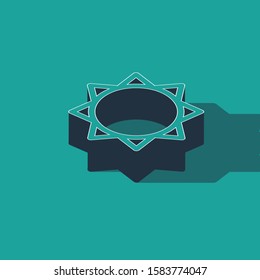 Isometric Sun icon isolated on green background.  Vector Illustration