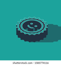 Isometric Sun icon isolated on green background.  Vector Illustration