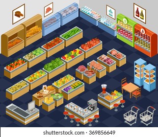 Isometric supermarket