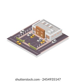 Isometric supermarket building illustrated in vector