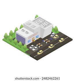 Isometric supermarket illustrated in vector