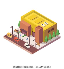 Isometric supermarket on a white background