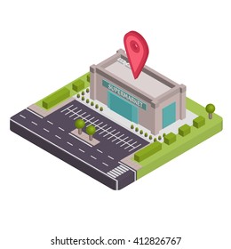 Isometric Supermarket vector illustration
