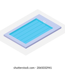 Piscina isométrica Diseño de la plantilla vectorial