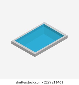 Isometric swimming pool on a background