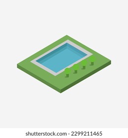 Piscina isométrica de fondo