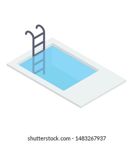 Isometric swimming pool vector design 