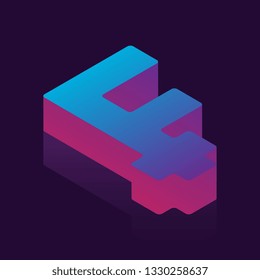 isometric symbol of franc currency on dark background. business futuristic vector illustration with neon gradients easy to edit and customize. eps 10