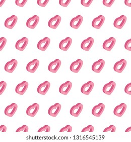 isometric symbol of heart seamless pattern on white background. valentines day template design layout. flat vector illustration easy to edit and customize. eps 10