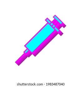 Isometric syringe icon isolated on white