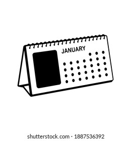 Signo de icono de esquema de calendario de tabla isométrica. Los pictogramas de la línea de concepto de recordatorio de año, mes, día, hora y fecha. Elemento de infografía lineal vectorial para diseño web, medios sociales, presentación