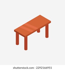 Isometric table illustrated on background