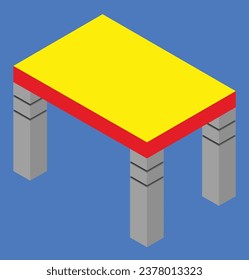 ilustración de diseño de prueba de tabla isométrica