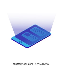 Isometric tablet, computer, flt isometric illustration for web