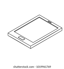 Isometric tablet simple icon. Mobile work concept vector illustration