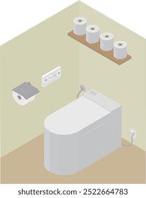 Isometric tankless toilet image material