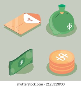 isometric tax day icons collection