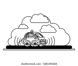 isometric taxi in the road