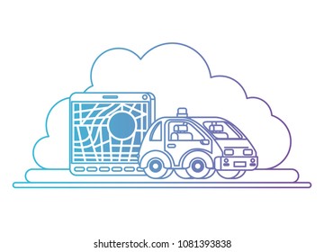 isometric taxi with tablet