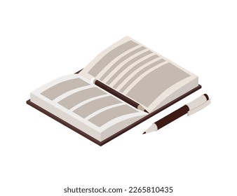 Composición de las clases de profesores isométricos con material educativo aislado en ilustración vectorial de fondo en blanco
