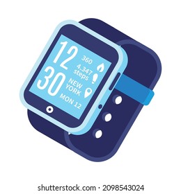 Isometric technologies of future composition with isolated image of smart watches vector illustration