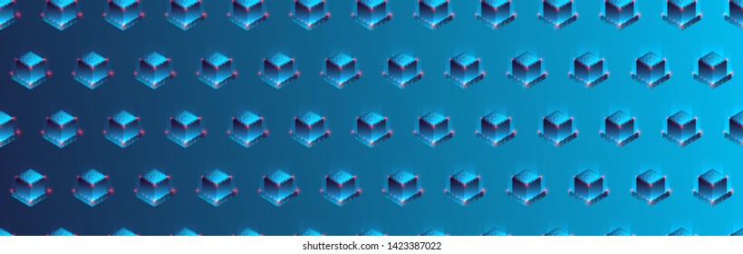 Isometric technology towers simple pattern.