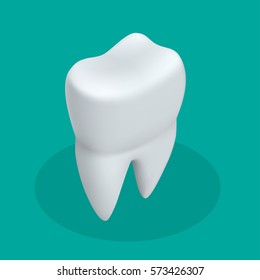 Isometric teeth icon dentist flat vector sign or symbol. For mobile user interface.