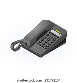 Isometric Telephone Vector Illustration