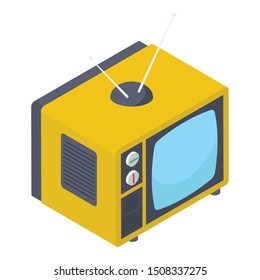 
Isometric television vector design, vintage tv 
