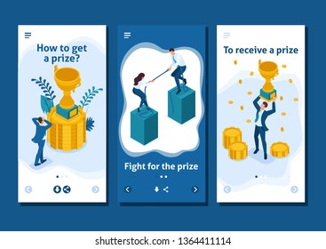 Isometric Template app Reaching the goal in any way, get the victory, smartphone apps.
