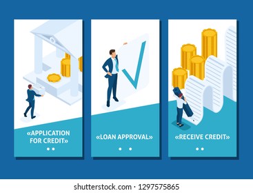 Isometric Template app Registration and issuance of money secured by real estate, mortgage loan, smartphone apps
