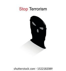 Isometric terrorism mask icon. Vector illustration