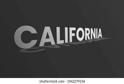 Isometric text effect. California text effect style.